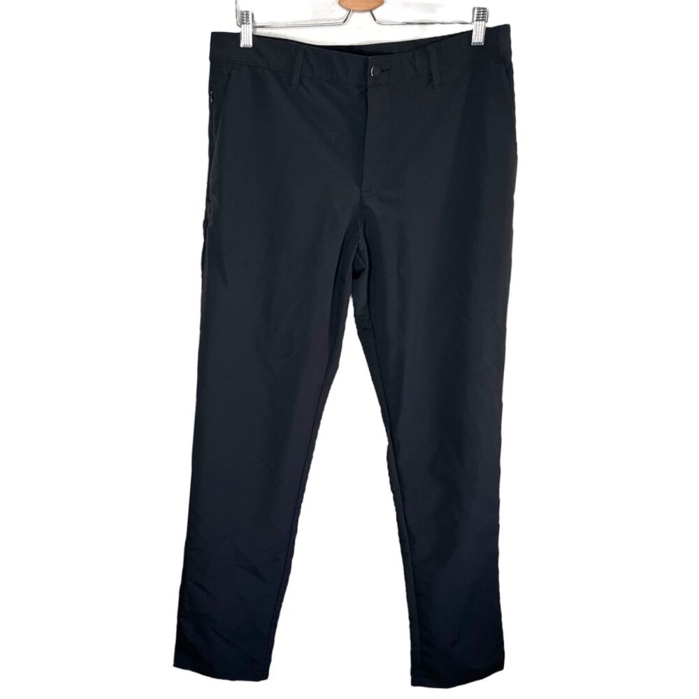 Banana Republic Mens Flat Front Black 34x34 Slim Fit Pants